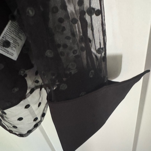 NWT black sheer J.Crew blouse with crepe under Cami cuffed sleeves - Picture 4 of 7